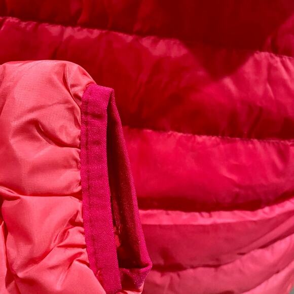 Eddie Bauer Girl's Jacket Ombre Red Puffer Duck Down Size Medium NWT - Picture 3 of 5